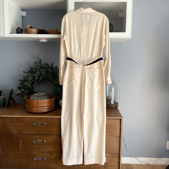 Zara Collection Cream Belted Jumpsuit Wool XS/S - Picture 4 of 10